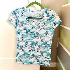 Lilly Pulitzer Watch Out Lighthouse V-Neck